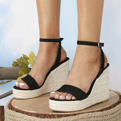 Women's Open Toe Wedge Espadrille Sandals