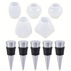 10PCS Epoxy Resin Wine Cork Stopper Silicone Mold Set