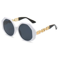 Thick Frame Polygonal Sunglasses Large Oversized Vintage Shades