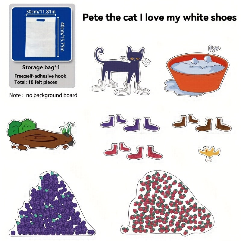 Pete the Cat Felt Puppets Set for Storytelling