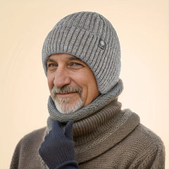 Men's Plush Wool Knitted Hat Winter Thick Warm Cap