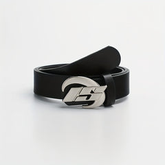 Oval Metal Buckle Belt Casual PU Leather Belt Jeans Pants Belts