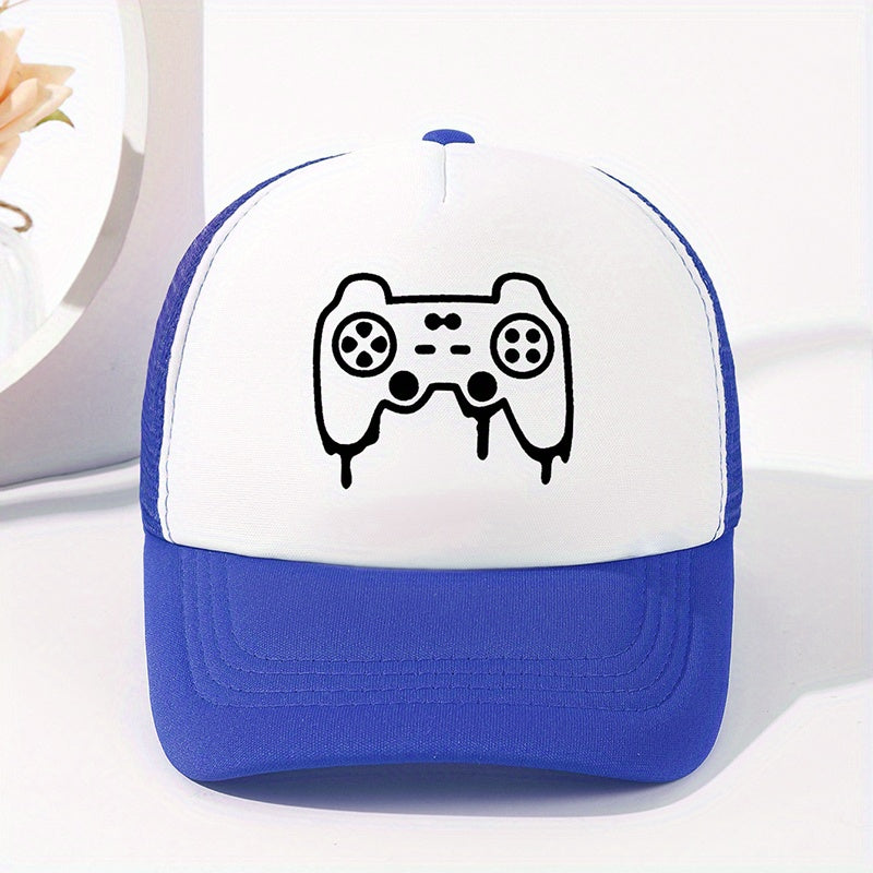 Cartoon Game Console Print Trucker Hat Mesh Baseball Cap