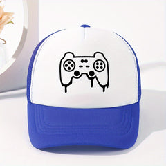 Cartoon Game Console Print Trucker Hat Mesh Baseball Cap