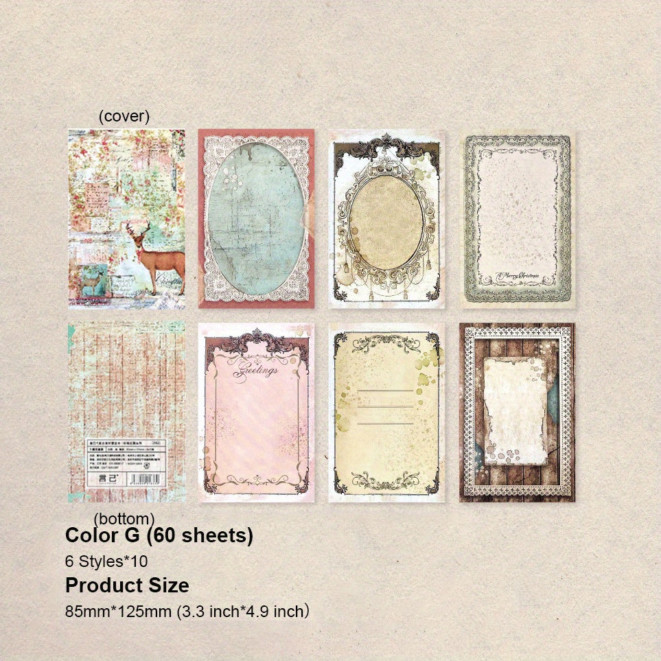 Vintage Flower & Butterfly Scrapbooking Paper, 60 Sheets