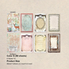 Vintage Flower & Butterfly Scrapbooking Paper, 60 Sheets