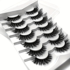 7 Pairs Full Strip Thick Curling False Eyelashes 15mm Fluffy Wispy Daily Lashes