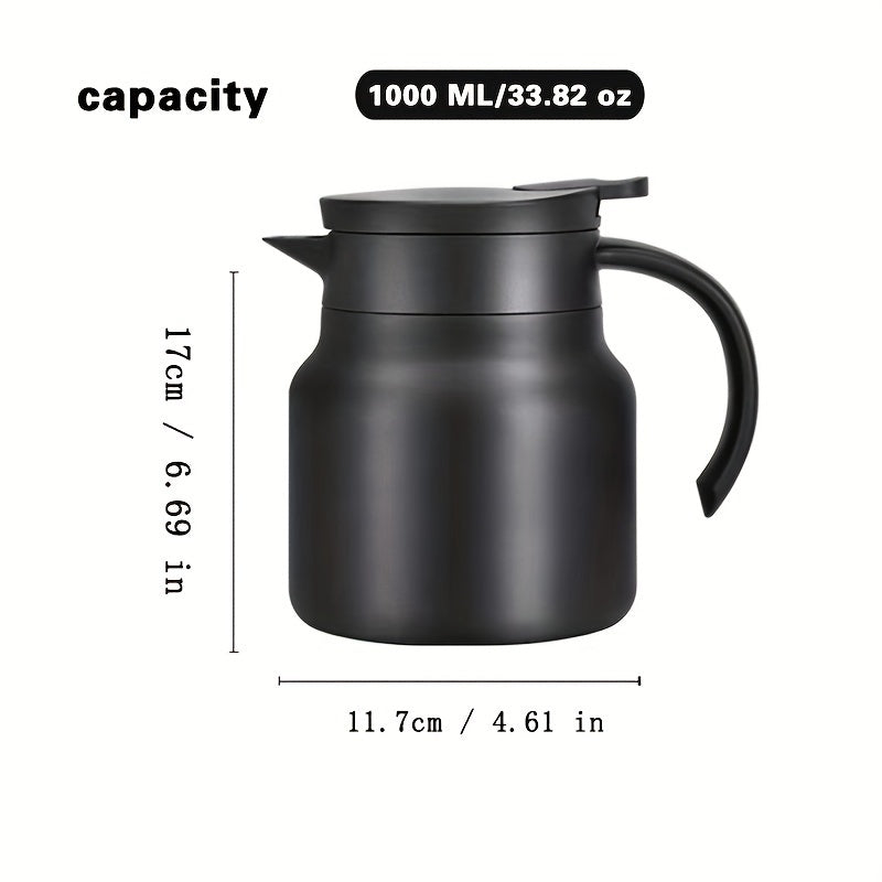1000ml Stainless Steel Water Bottle Leakproof Insulated Teapot