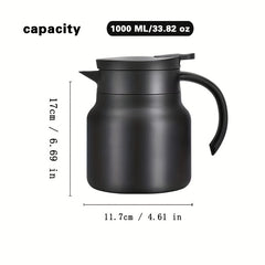 1000ml Stainless Steel Water Bottle Leakproof Insulated Teapot