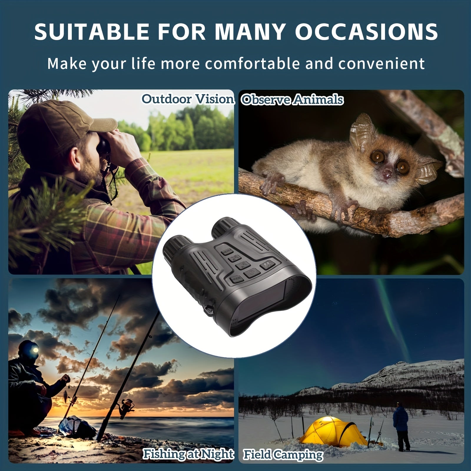 Night Vision Binoculars with 2600mAh Lithium Battery