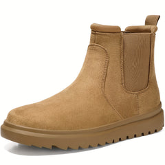 Women's Round Toe Slip-on Flat Ankle Boots
