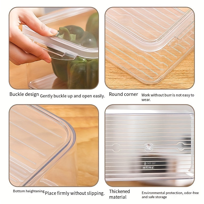 3Pack Refrigerator Organizer Bins Stackable With Lids Clear Fridge Organizers