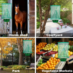 Reusable Ranch Fly Trap with Bait Tray - Hanging Horse Fly Catcher