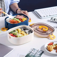 Stainless Steel Lunch Box 2 Layer Bento Box Portable Adult Canteen