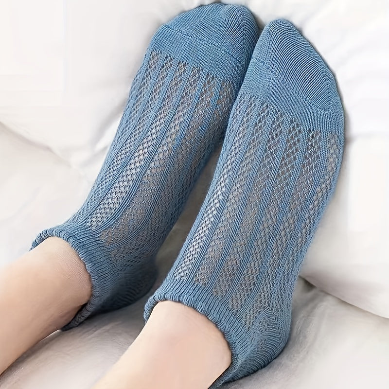 8 Pcs Fishnet Ankle Socks Ruffle Trim Stockings & Hosiery
