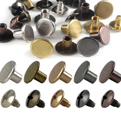 100 Sets Mixed Colors Round Flat Head Chicago Screws For Leather