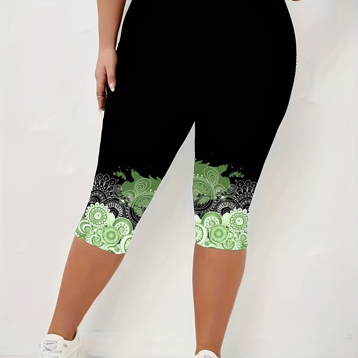 Floral Print Capri Leggings for Women