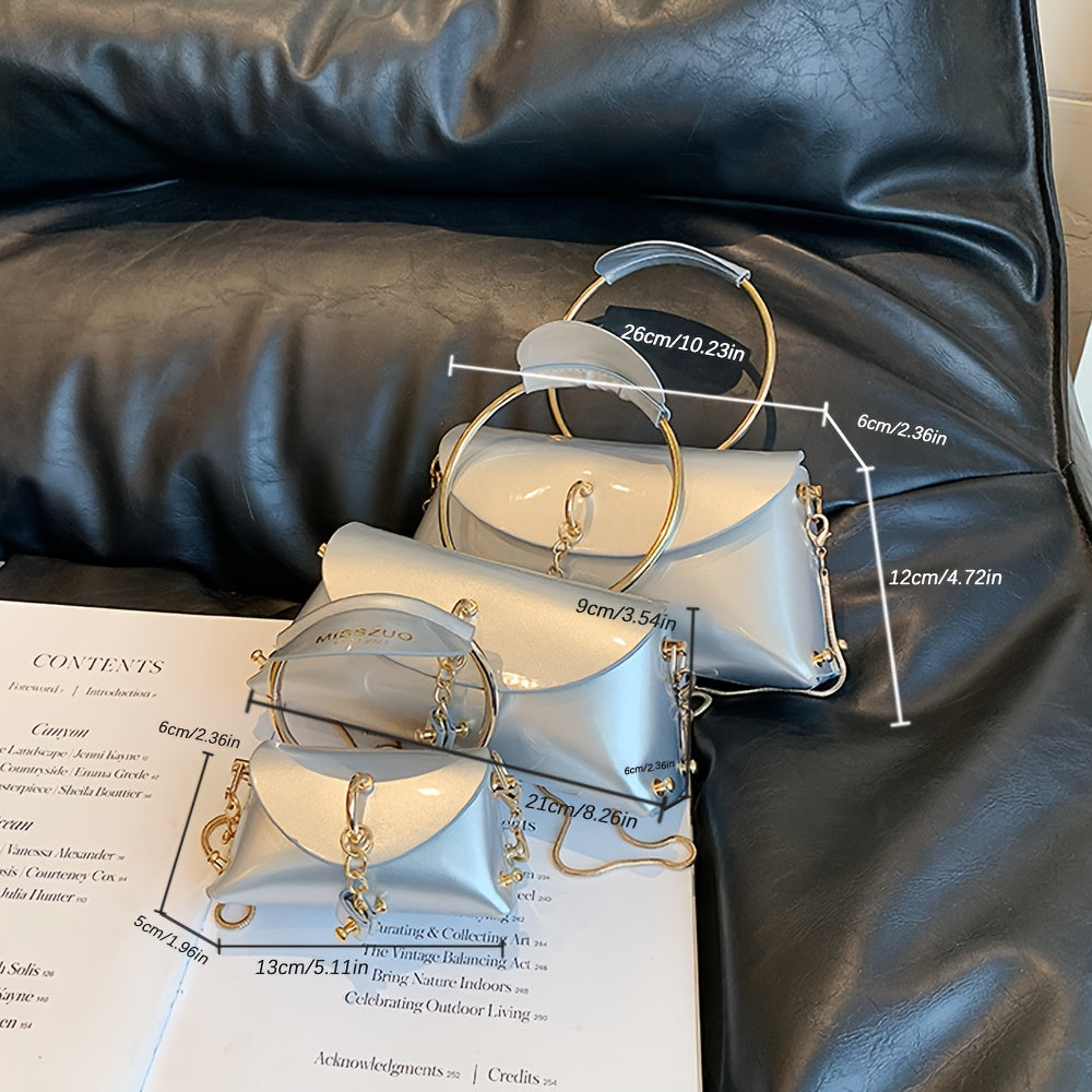 Solid Evening Bag Top Ring Clutch Purse Women's Dinner Banquet Party Hand