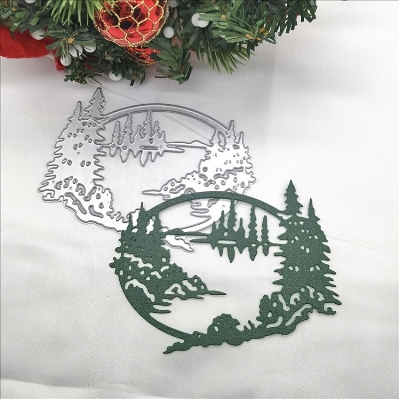 1pc Forest Lake Embossed Mold Carbon Steel Cutter