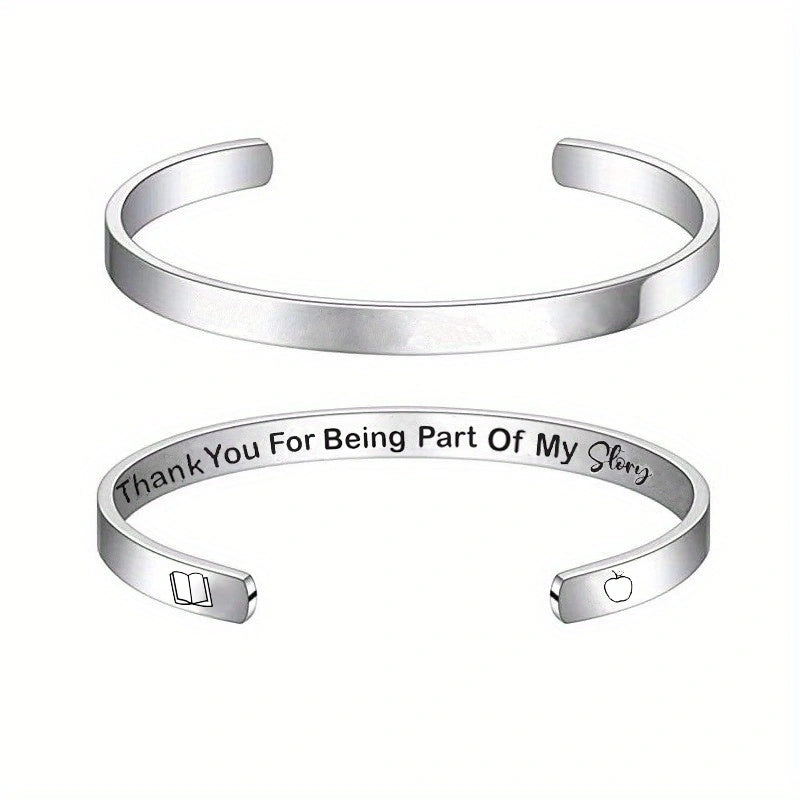 Stainless Steel Letters Cuff Bracelet for Teacher