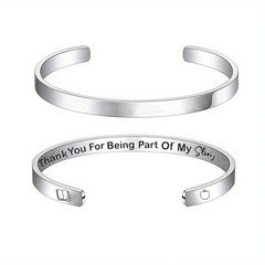 Stainless Steel Letters Cuff Bracelet for Teacher