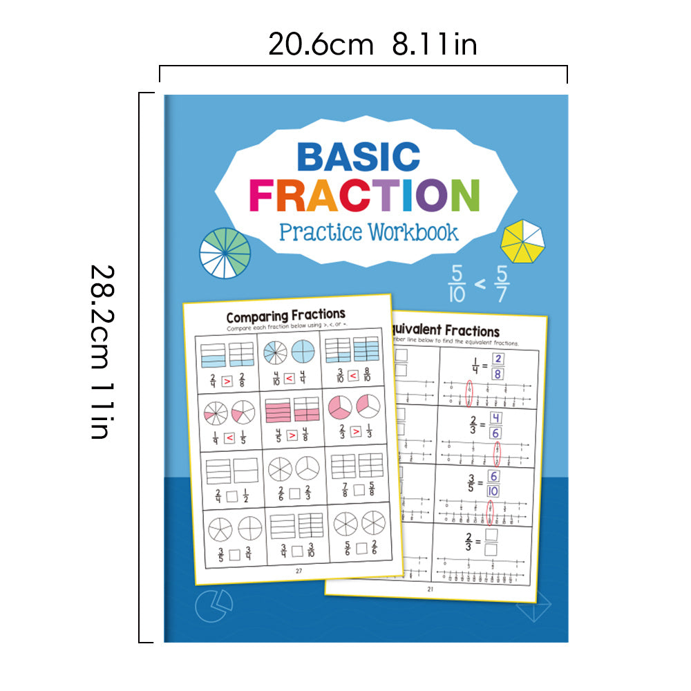 LACHILLY'S Fraction Learning & Practice Workbook 3-4 Math