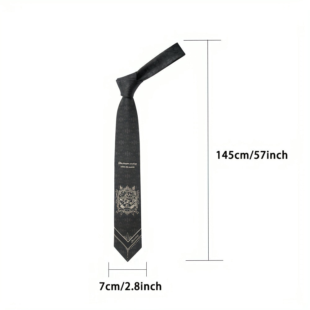 Vintage Pattern Men's Tie Dark Print Hand Beaten Ties