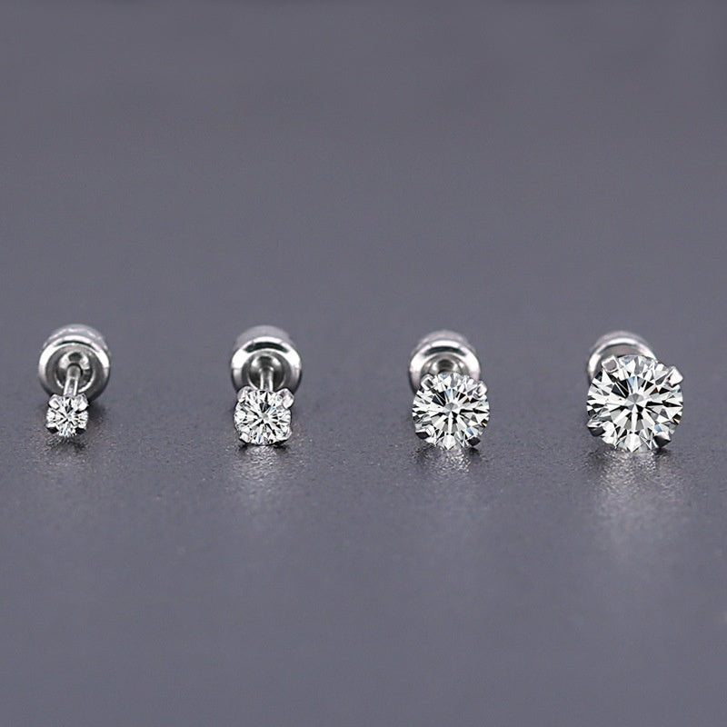 Titanium Steel Clean Zircon Earrings for Men