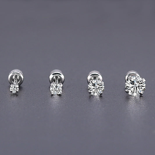 Titanium Steel Clean Zircon Earrings for Men