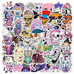 50pcs Gothic Skull Vinyl Stickers for Water Bottles Laptops, Waterproof Decals