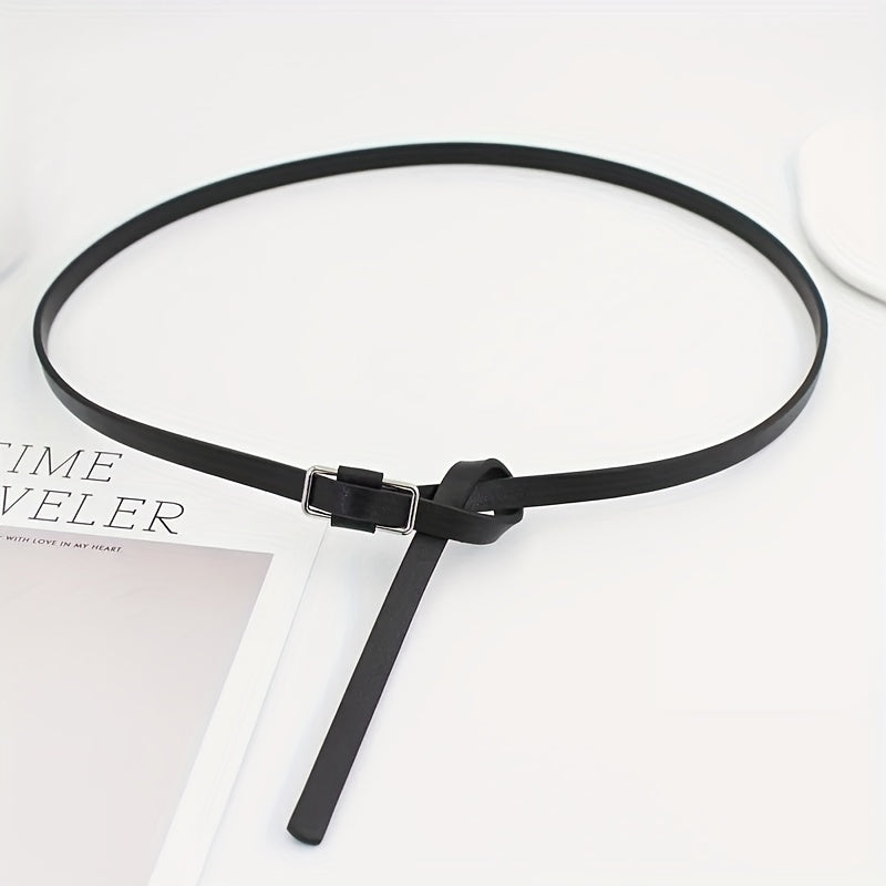 Women's PU Suit Belt Thin Tied Decorative Belt Waistband