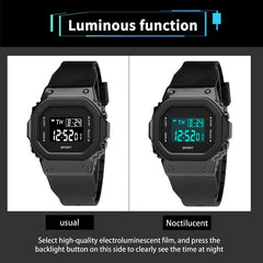 Metal Small Square Sports Waterproof Watch for Kids