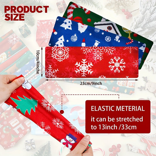 Christmas Plaid Headbands Wide Retro Elastic Turban Headwear Hair Accessories