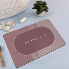 1pc Bathroom Mat Floor Mat Modern Rug Non Slip Absorbent Quick Dry Grey
