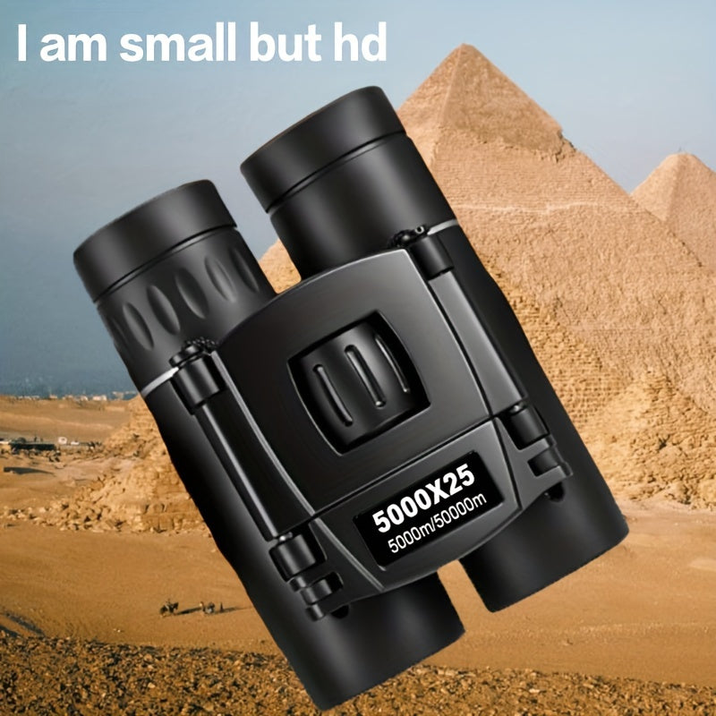 Compact HD Binoculars Bak4 Prism Portable Foldable Waterproof High Magnification