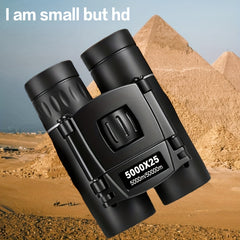 Compact HD Binoculars Bak4 Prism Portable Foldable Waterproof High Magnification