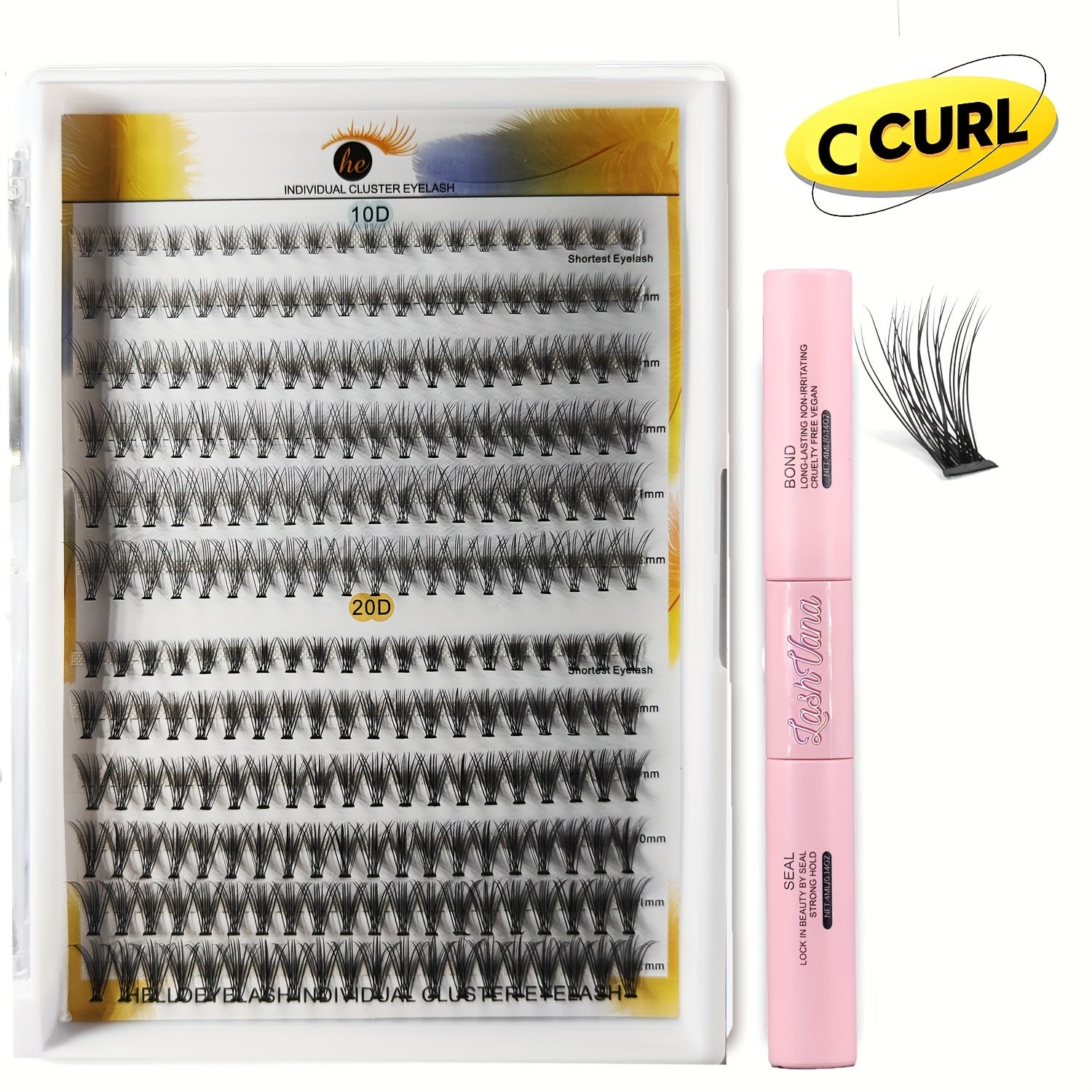 DIY Lash Extension Kit 240 Pcs Lash Clusters With Lash Bond And Seal