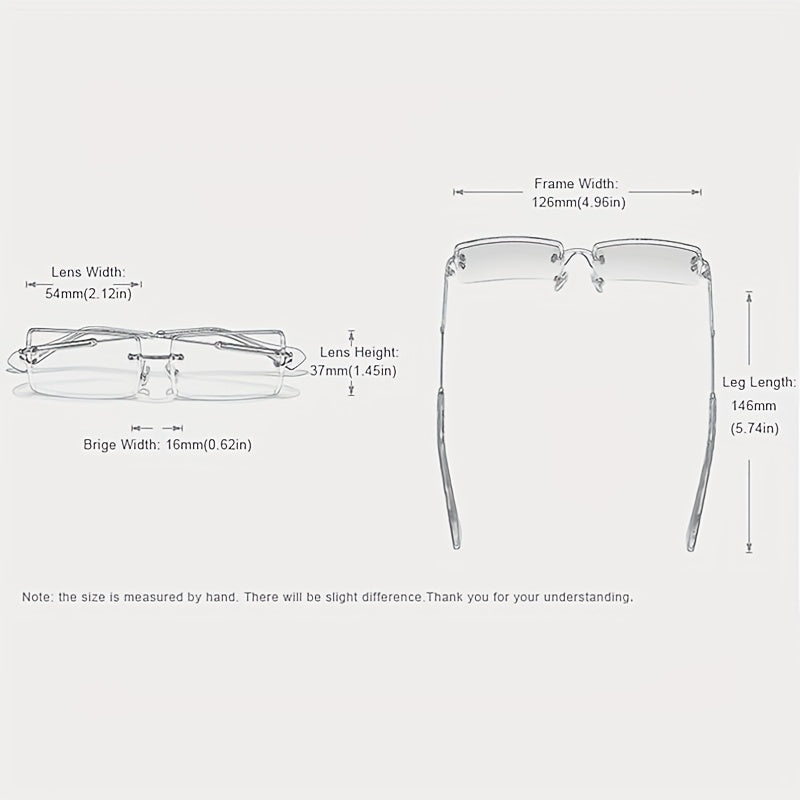 WIMN Vintage Rimless Men Sunglasses Gradient Lens