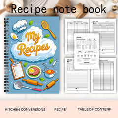 Spiral Recipe Notebook with Colorful Illustrations