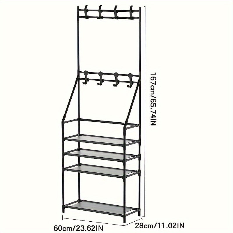 Stainless Steel Floor Clothes Rack Assembly