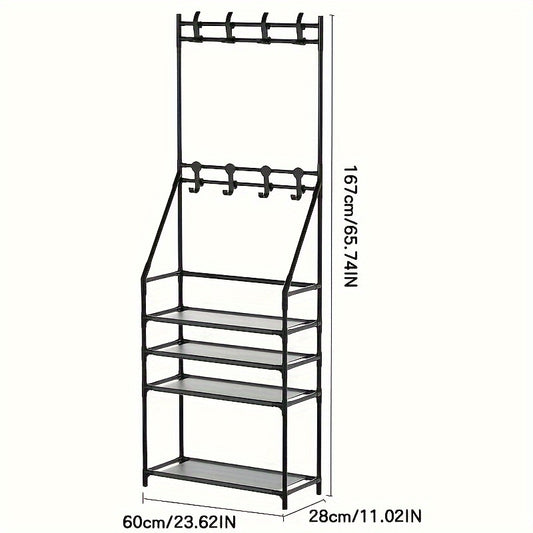 Stainless Steel Floor Clothes Rack Assembly