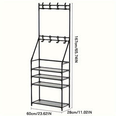 Stainless Steel Floor Clothes Rack Assembly