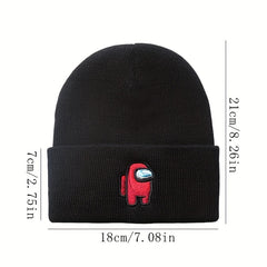 Space Werewolf Killing Embroidery Knitted Hat Autumn Winter Warm Wool Pullover