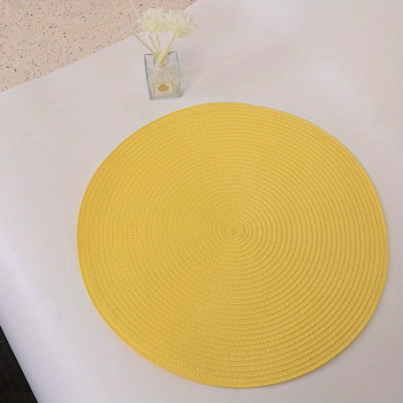 6pcs Round Heat Resistant Placemats for Dining Coffee Table Mats