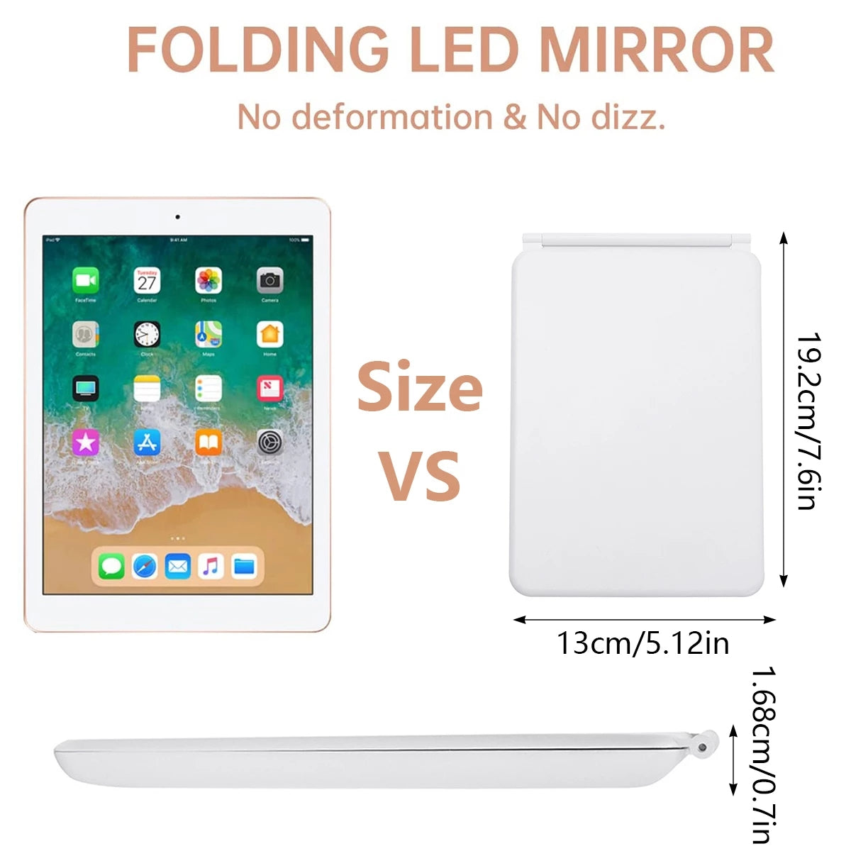 USB Rechargeable LED Vanity Mirror with 10x Magnification