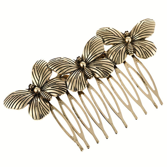 Bronze Butterfly Hair Comb Vintage Barrette Hair Accessories