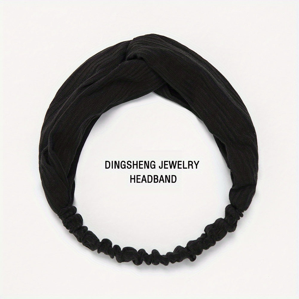 Solid Twist Knotted Boho Headband Stretchy Hair Bands For Girls Women