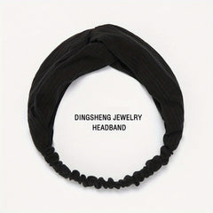 Solid Twist Knotted Boho Headband Stretchy Hair Bands For Girls Women