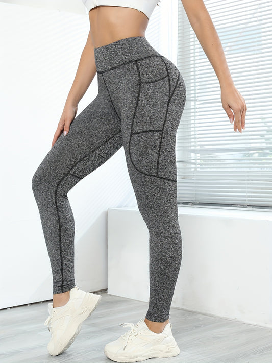 High Waist Tummy Control Fitness Pants With Pocket Quick Dry