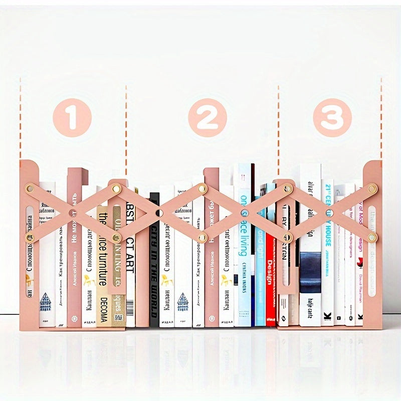 1pc Retractable Book Standing Desktop Book Storage Folding Bookshelf